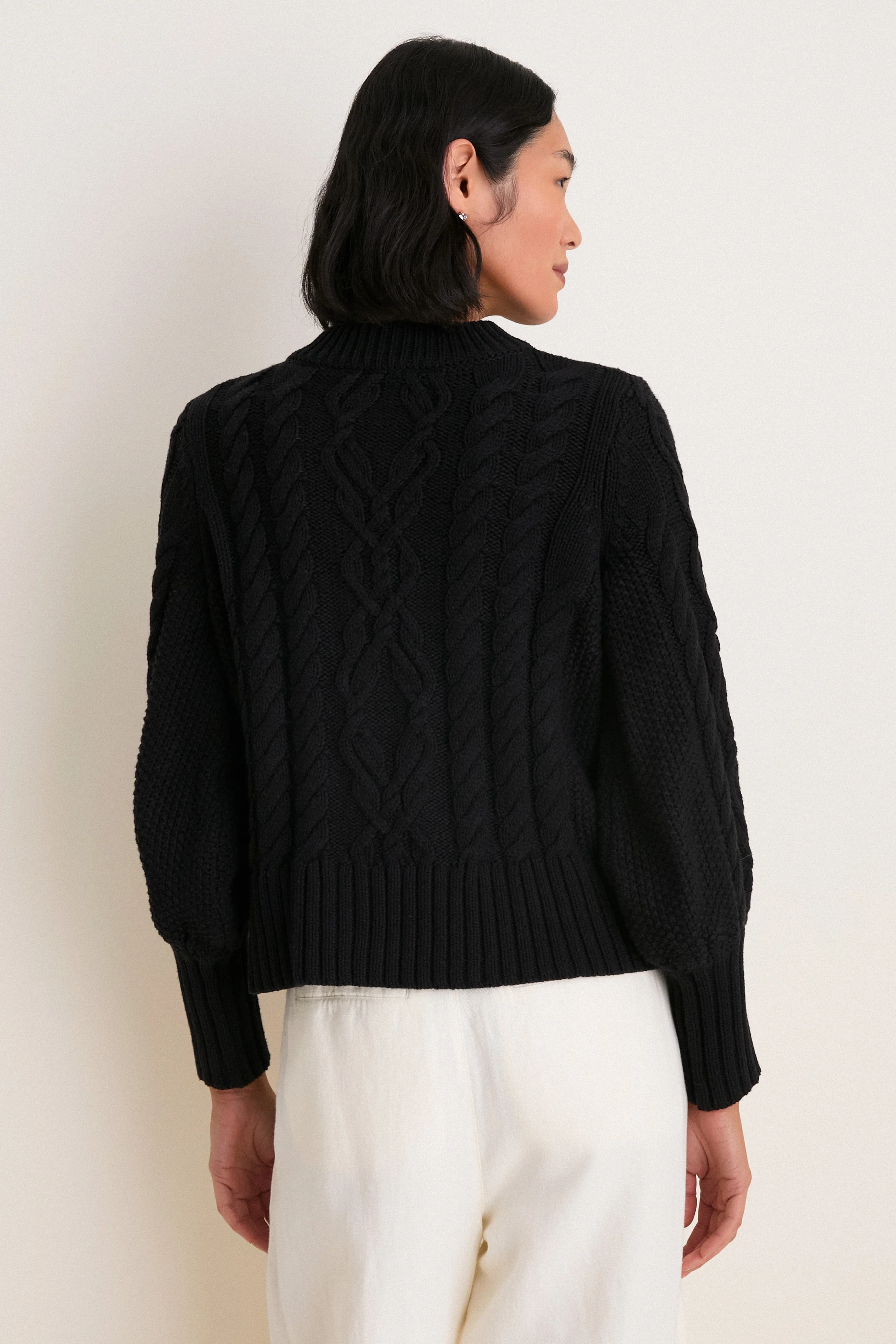Black Cotton Colette Cardigan - Image 3