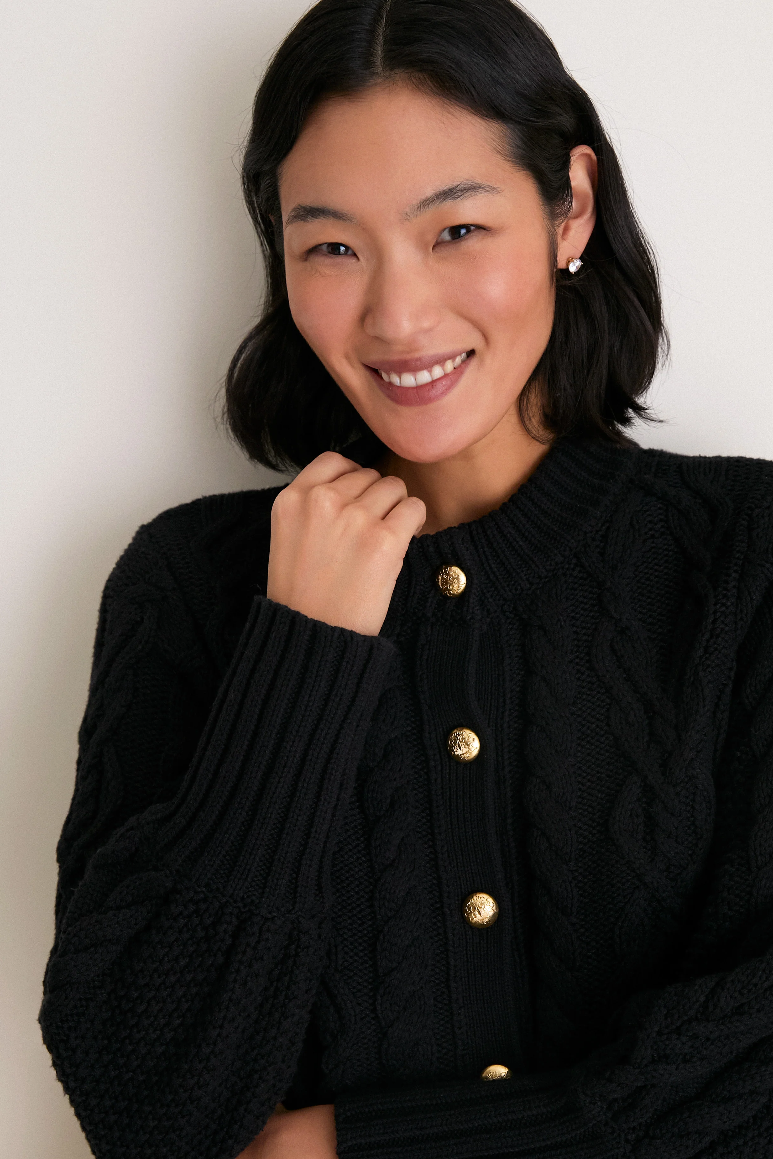 Black Cotton Colette Cardigan - Image 4