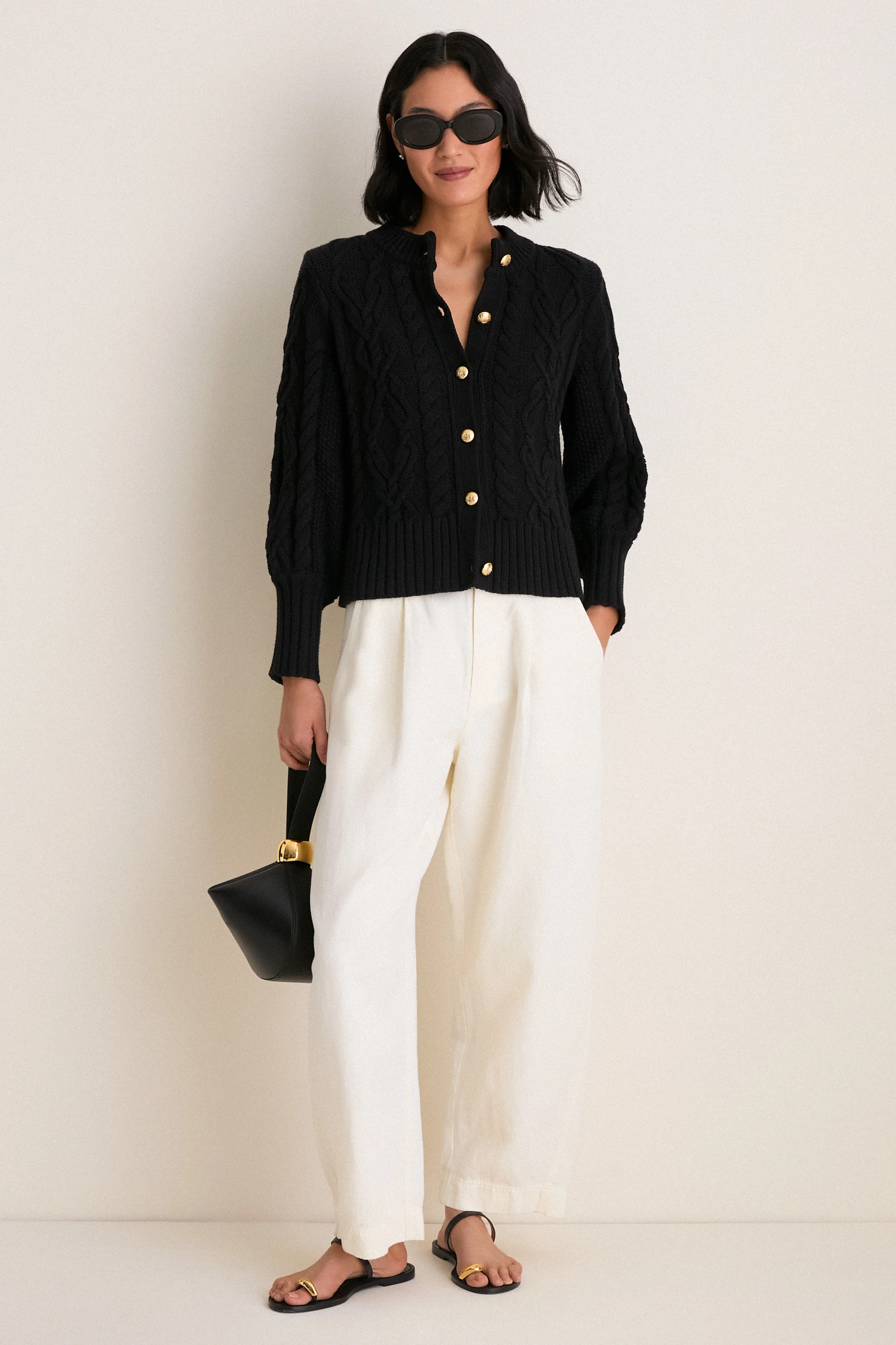 Black Cotton Colette Cardigan - Image 5