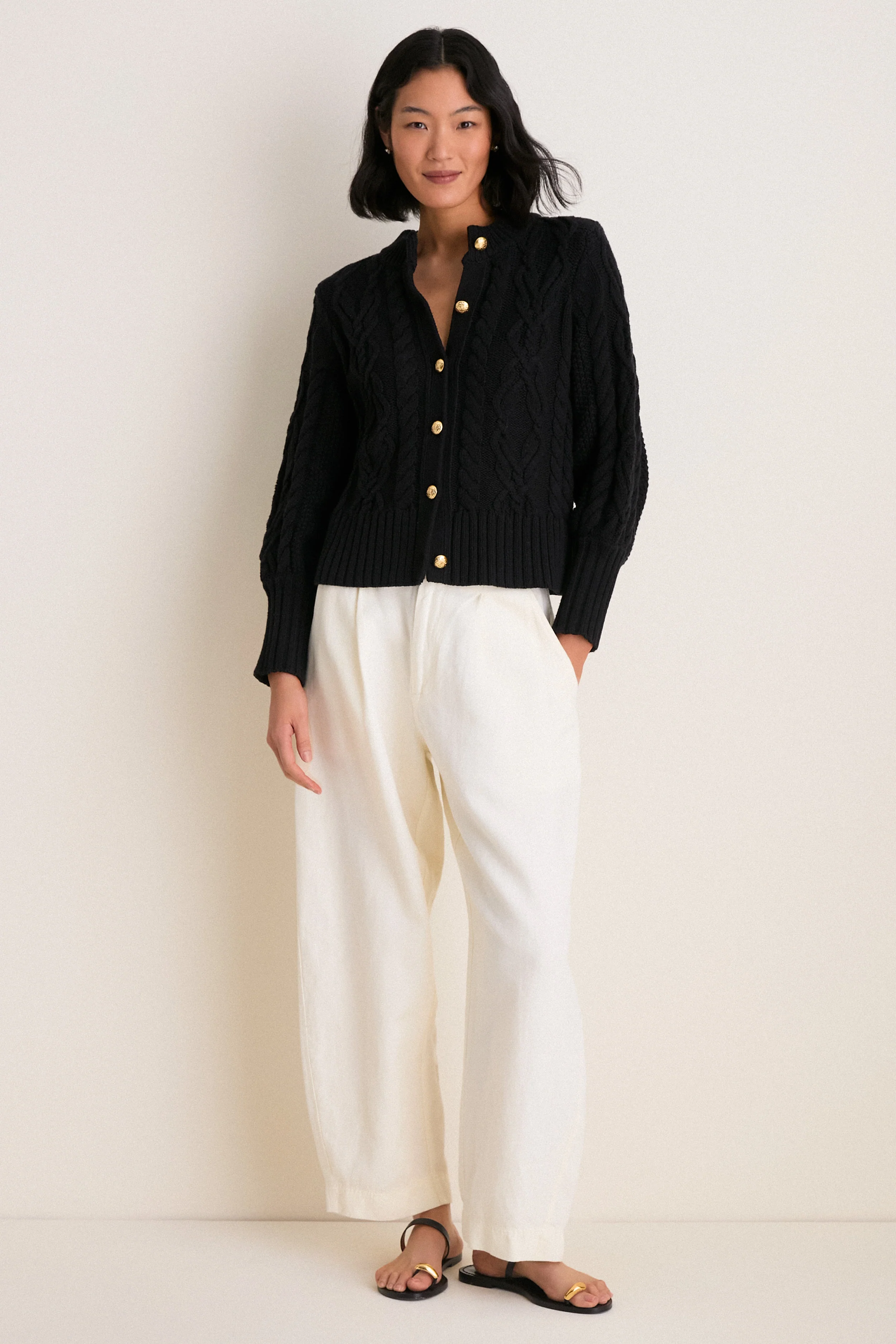 Black Cotton Colette Cardigan - Image 6