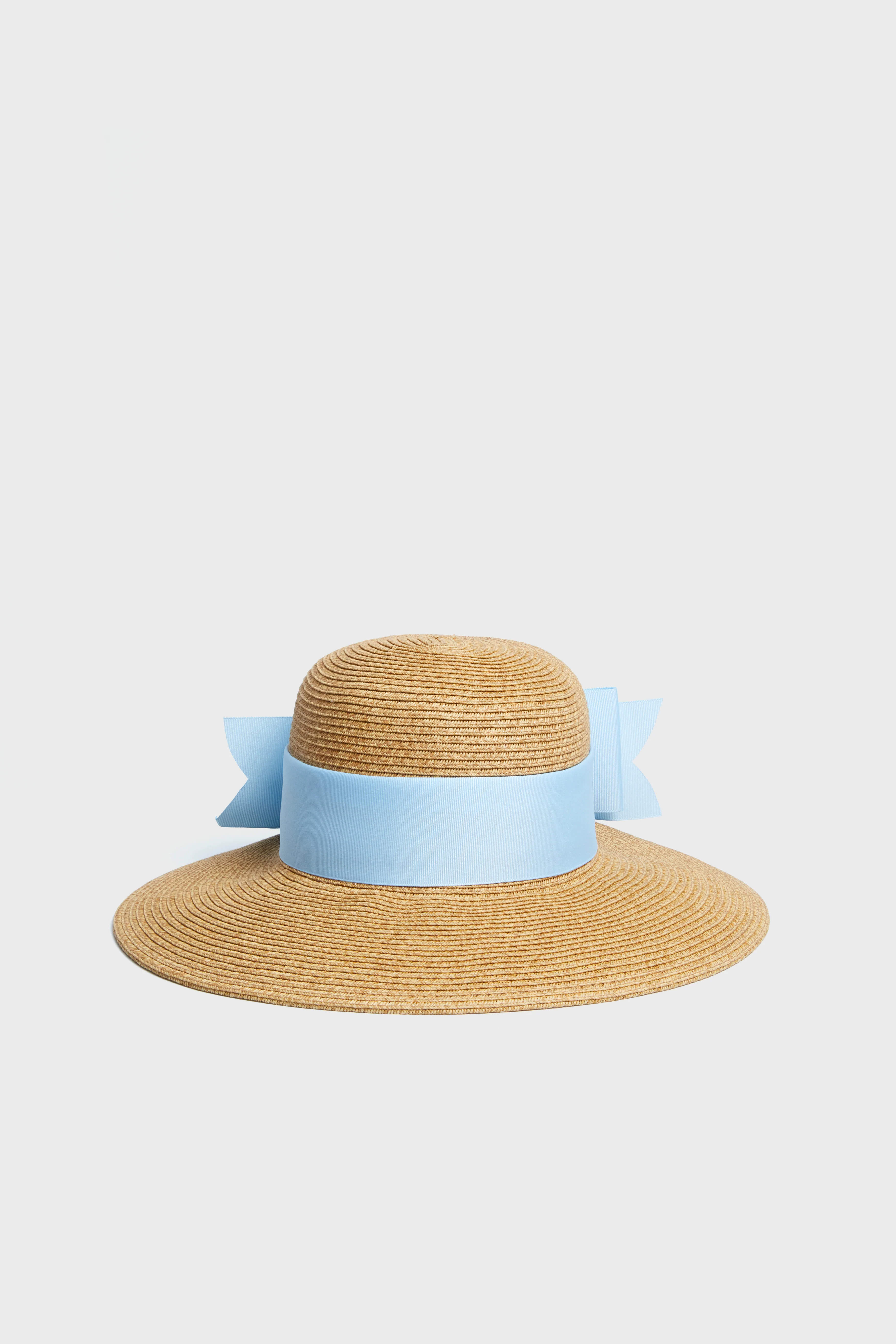 Exclusive Blue Packable Wide Bow Sunhat - Image 4