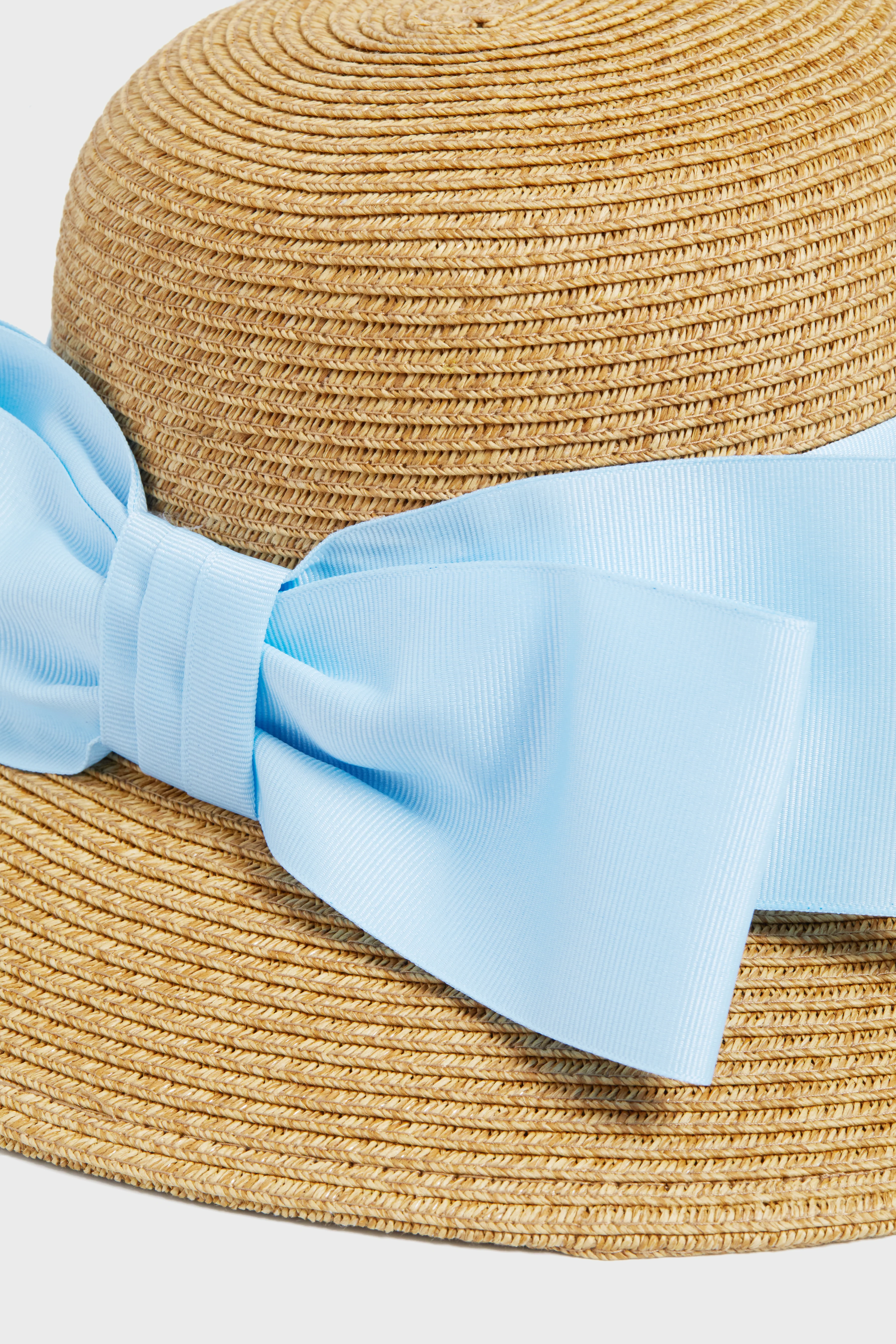 Exclusive Blue Packable Wide Bow Sunhat - Image 5