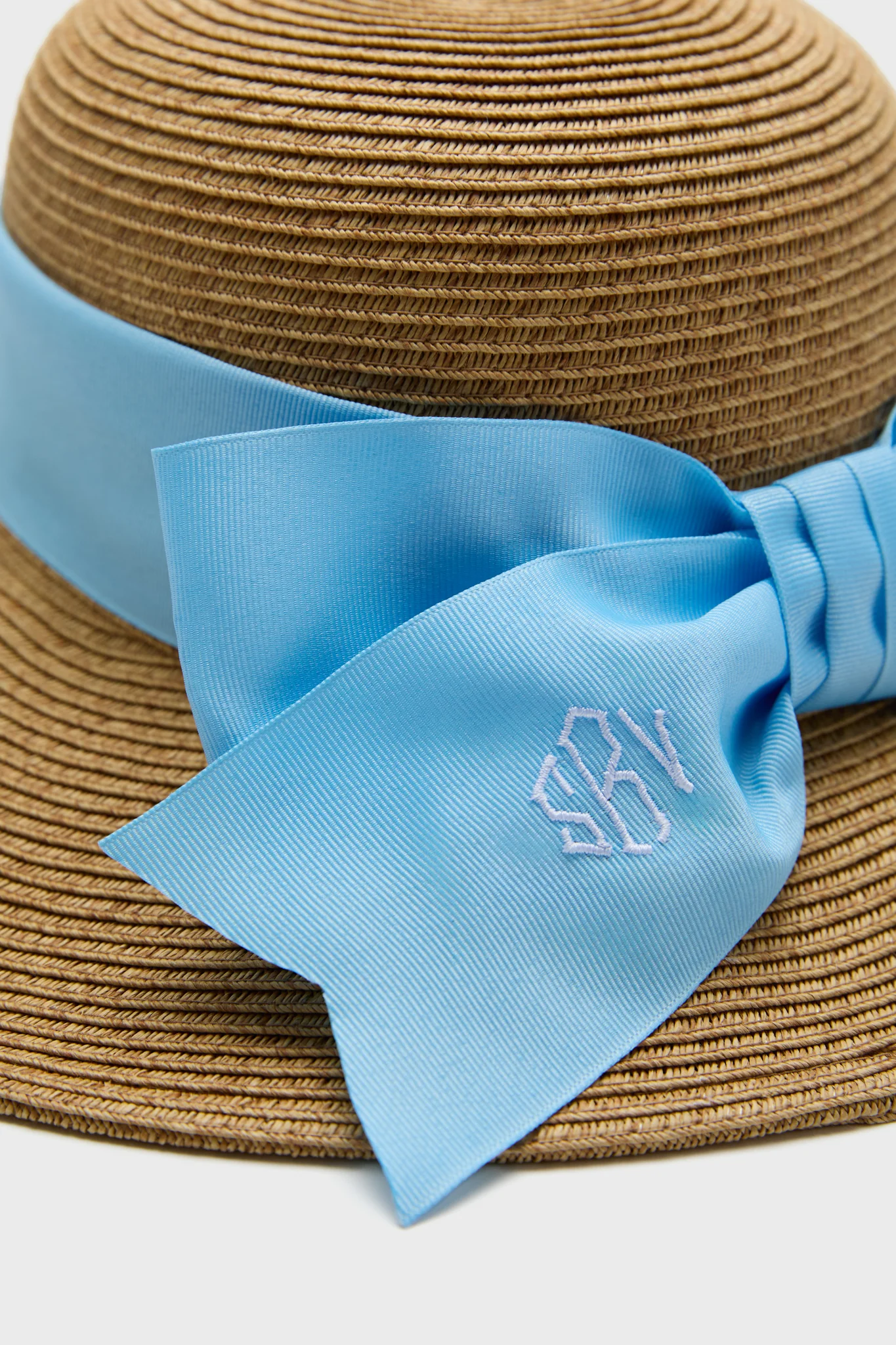 Exclusive Blue Packable Wide Bow Sunhat - Image 6