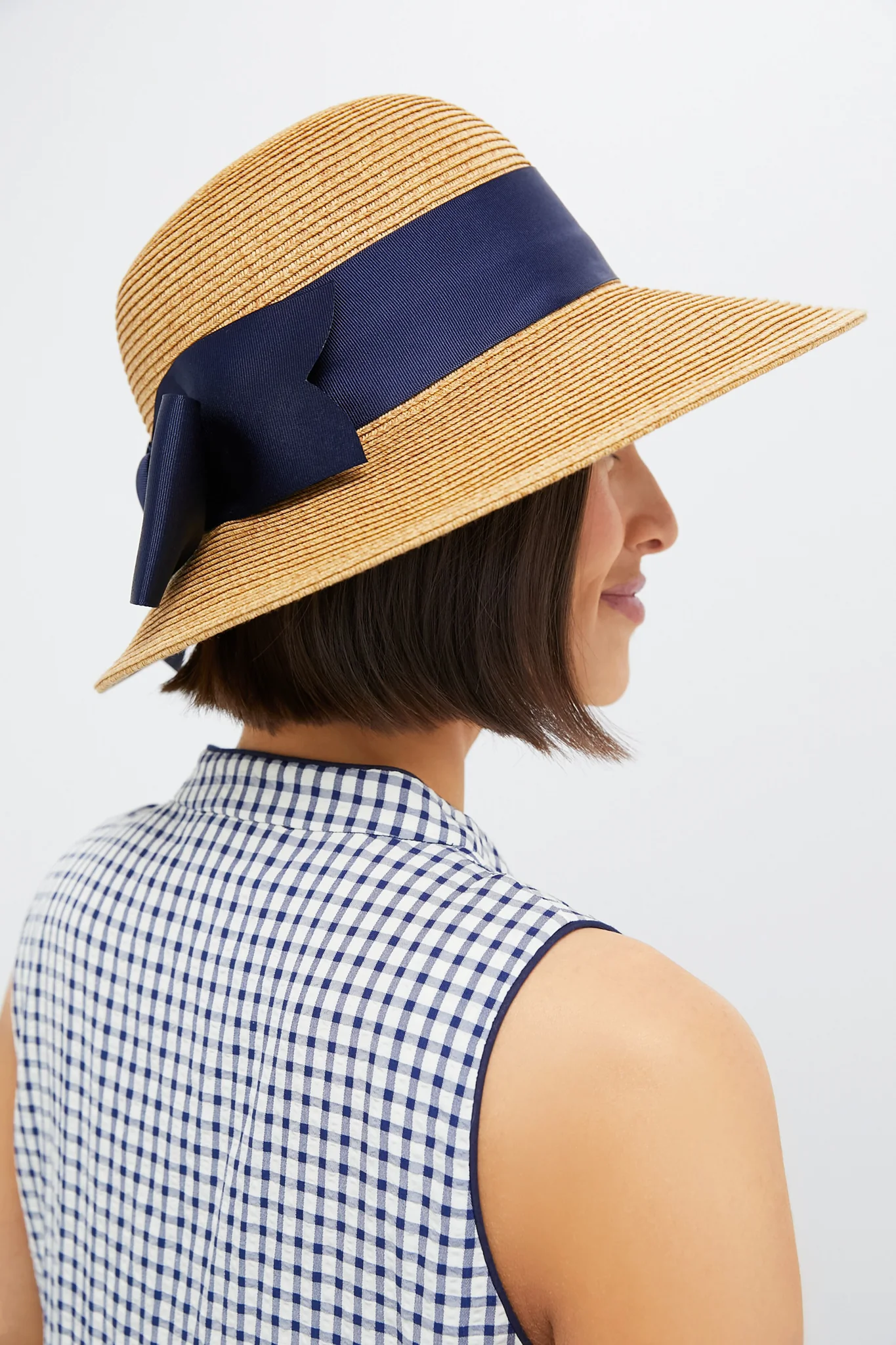 Exclusive Navy Packable Wide Bow Sunhat - Image 3