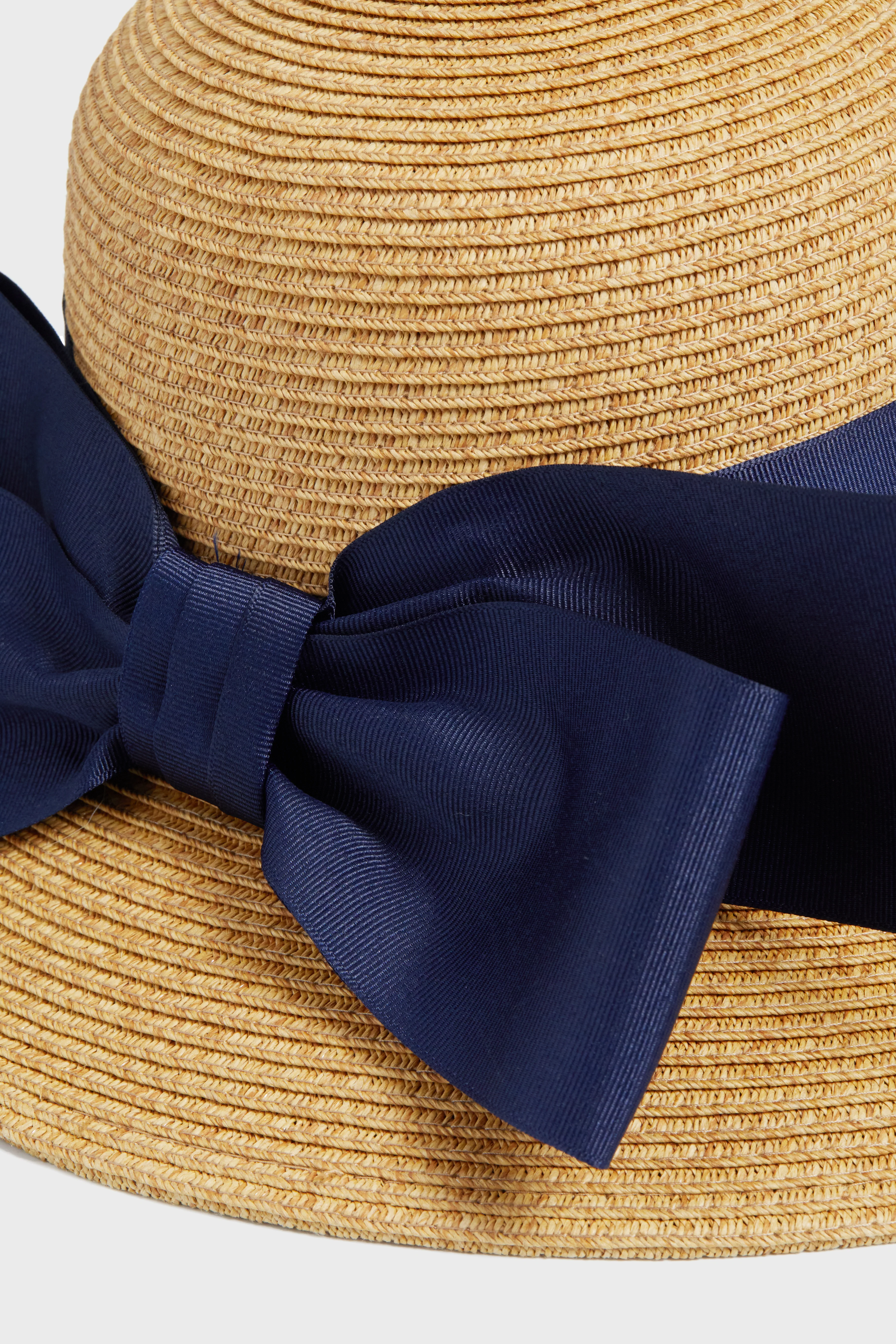 Exclusive Navy Packable Wide Bow Sunhat - Image 5