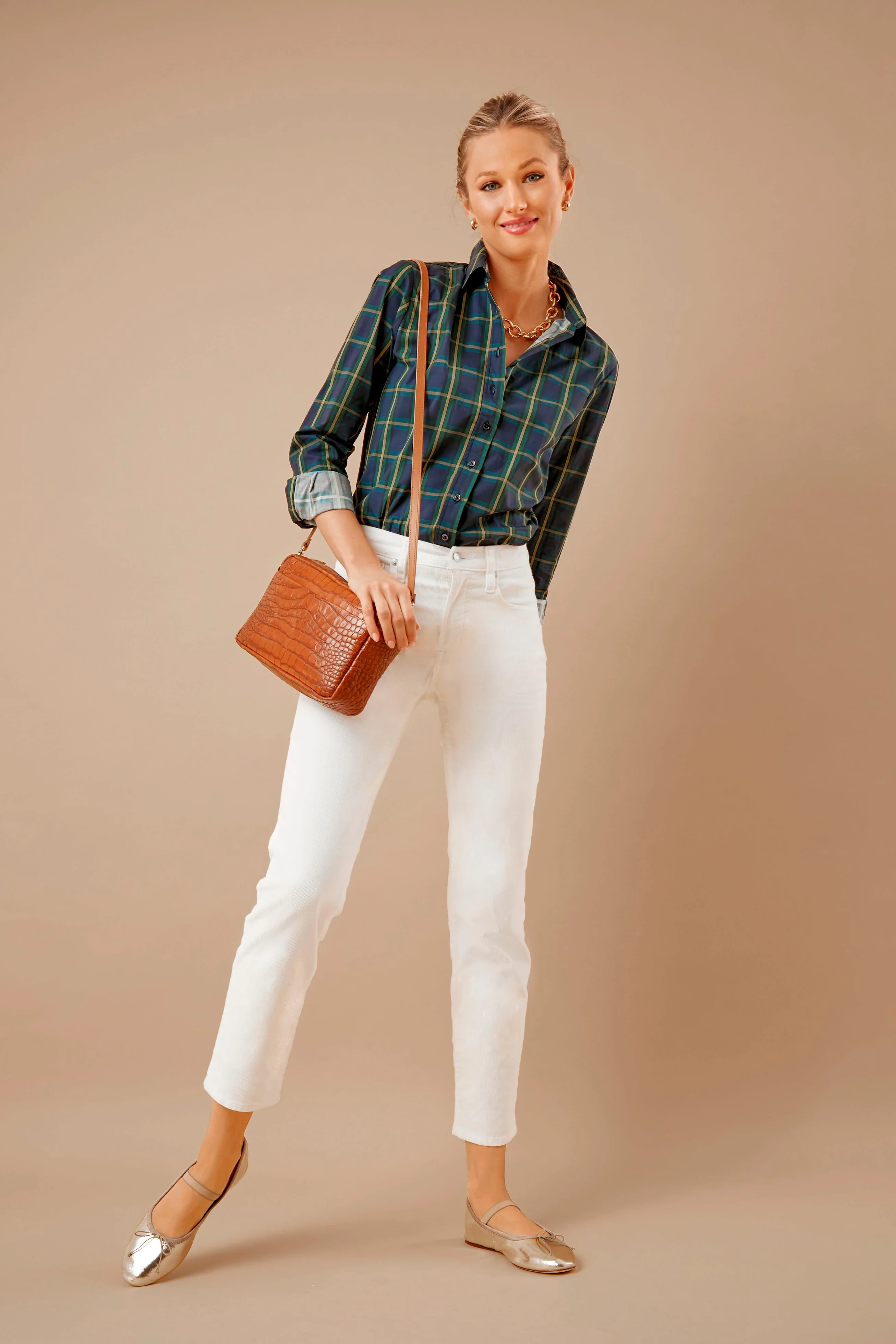 Gold Crescent Huggie Earrings - Image 3