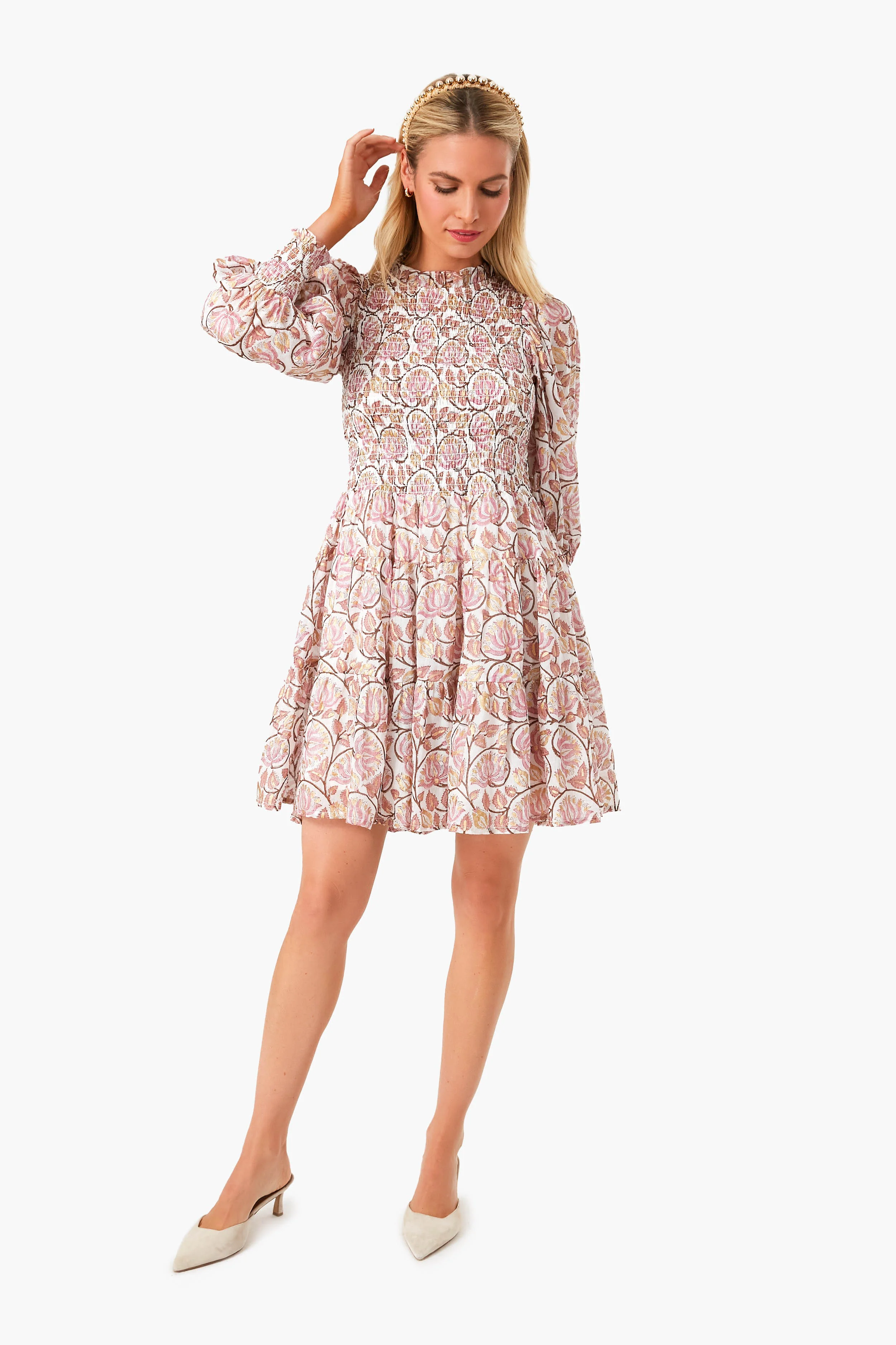 Gold Graduated Bead Headband - Image 3