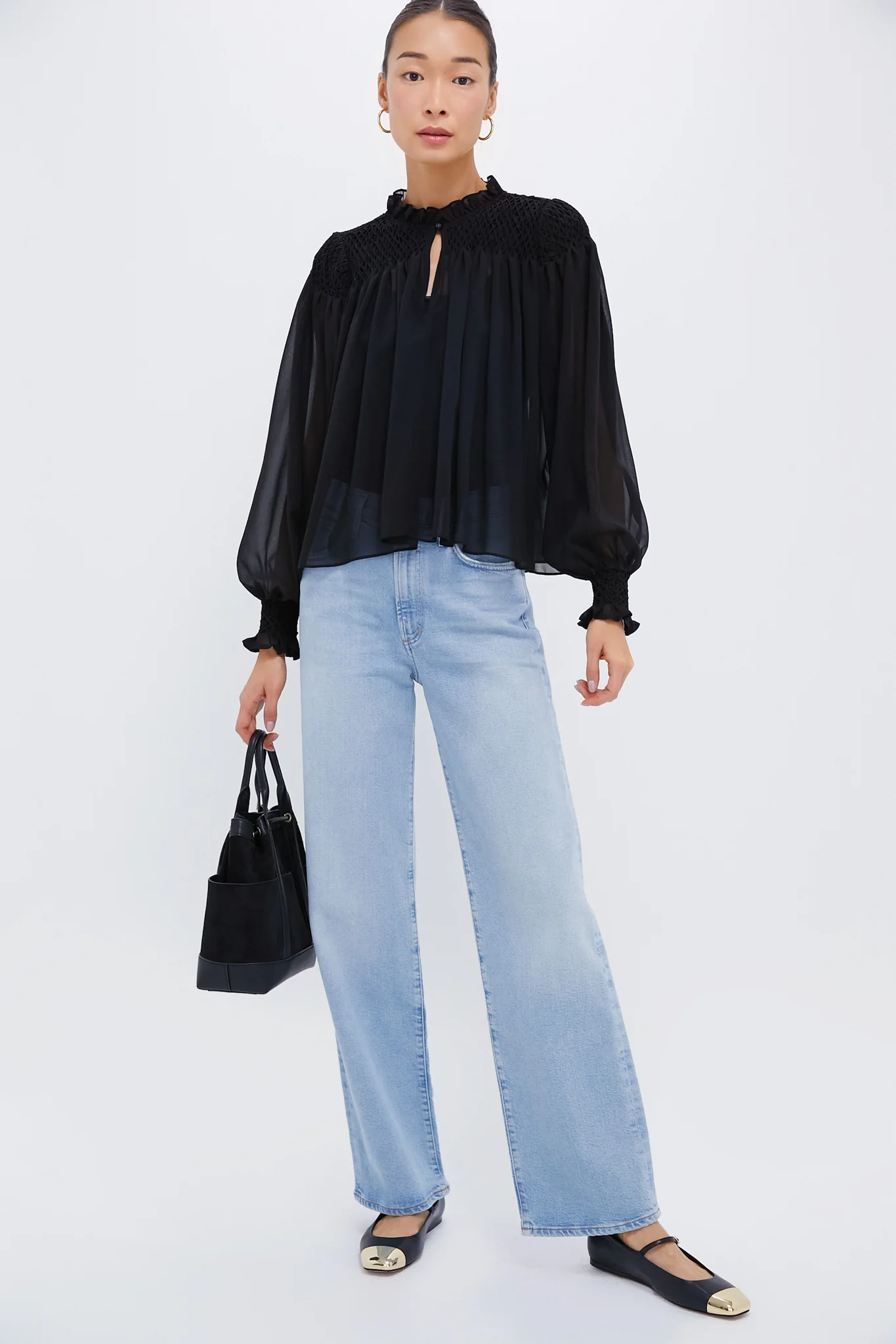 Gold Thick Hoop Earrings - Image 3