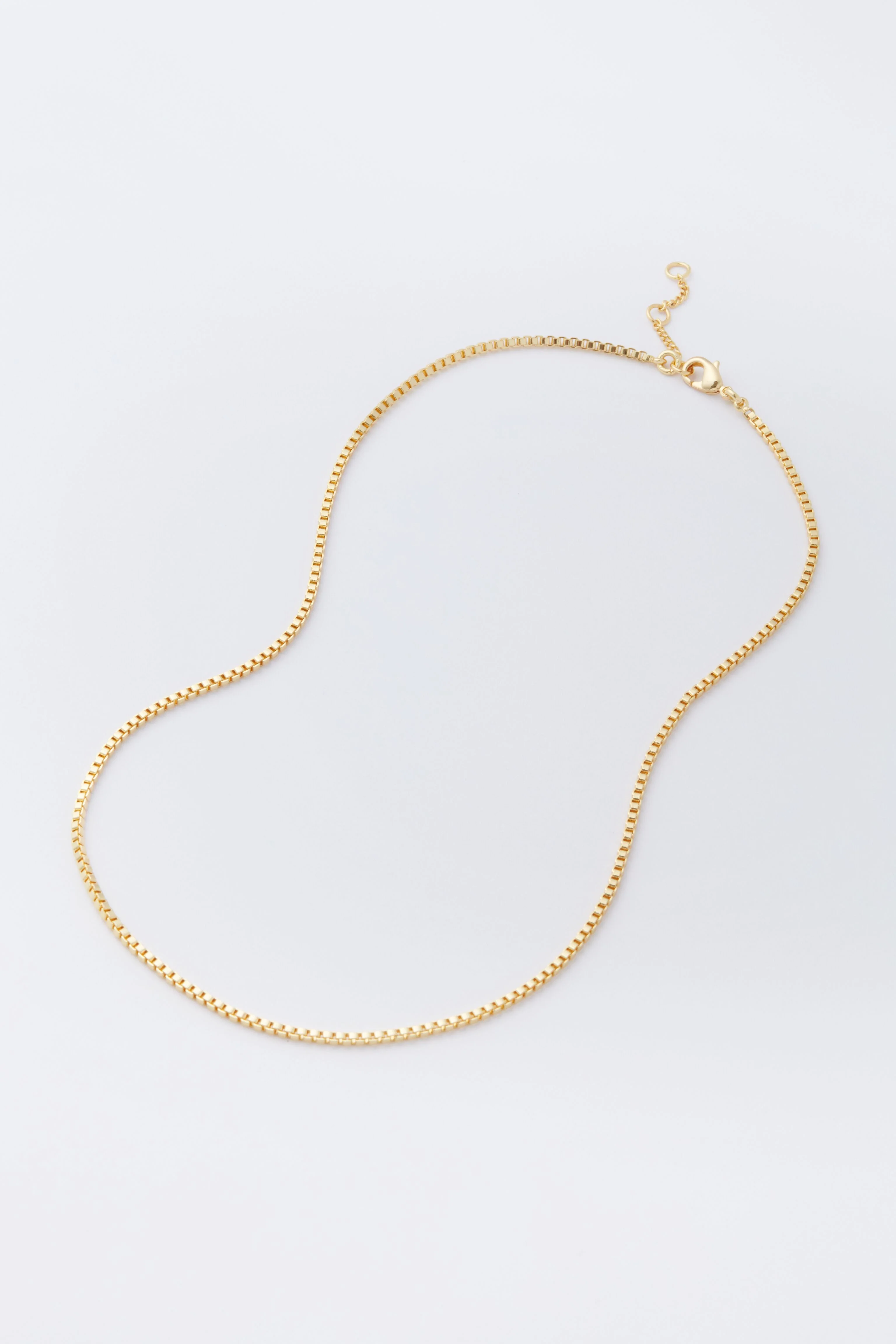 Gold Thin Box Chain Necklace - Image 4