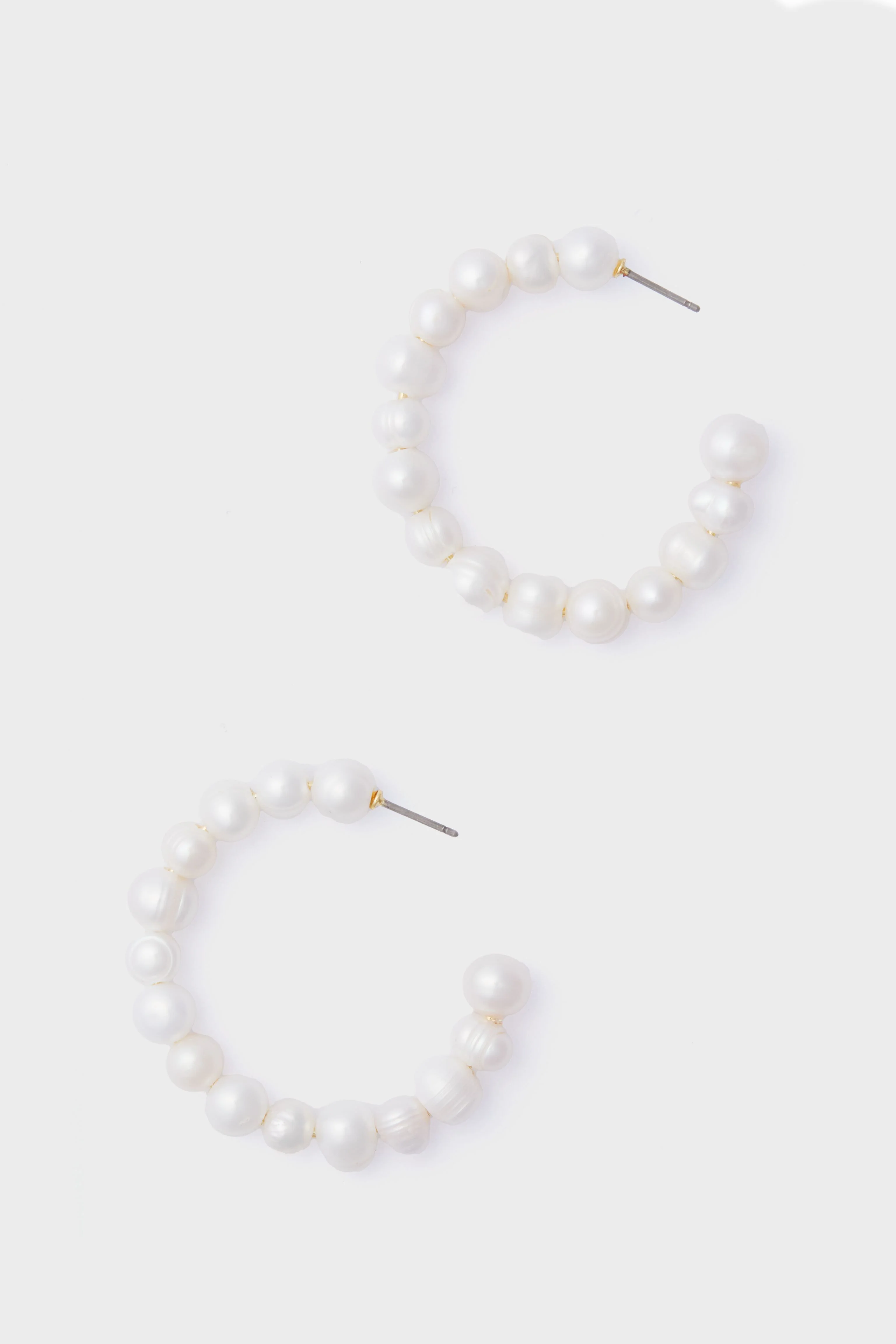 Large Pearl Hoop Earrings - Image 5
