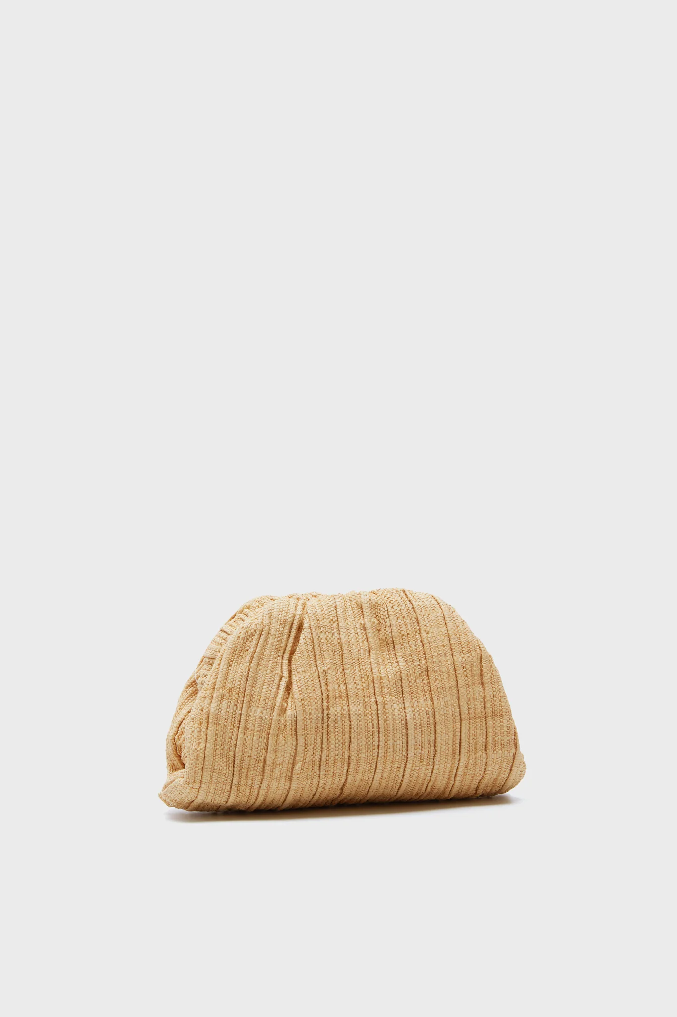 Natural Raffia Bailey Pleated Clutch - Image 4