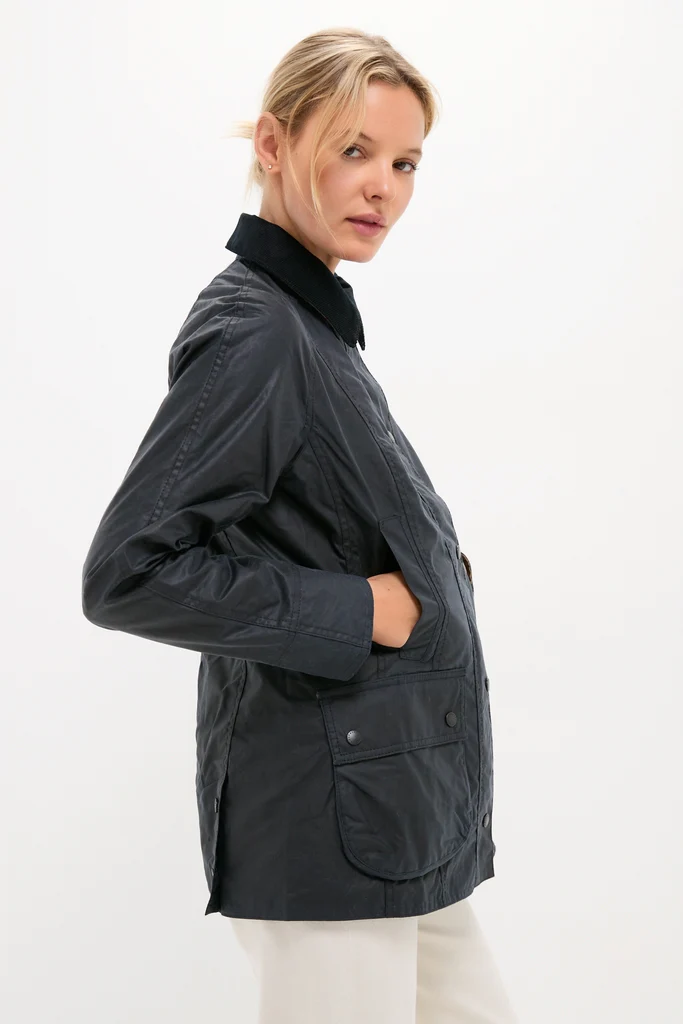 Navy Beadnell Wax Jacket - Image 3