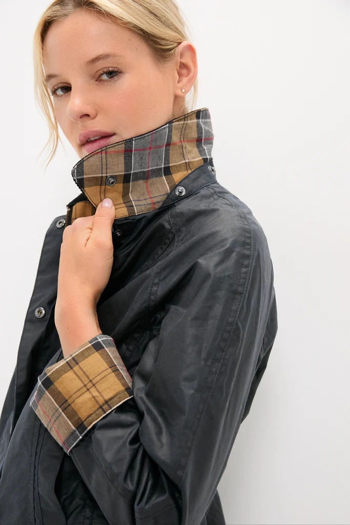 Navy Beadnell Wax Jacket - Image 5