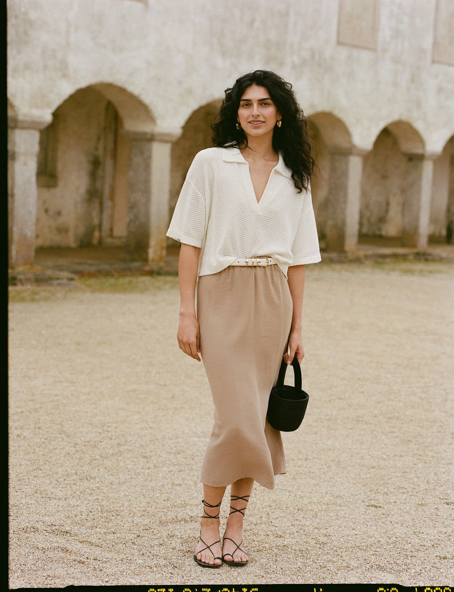 White Triple Keeper Skinny Belt - Image 3