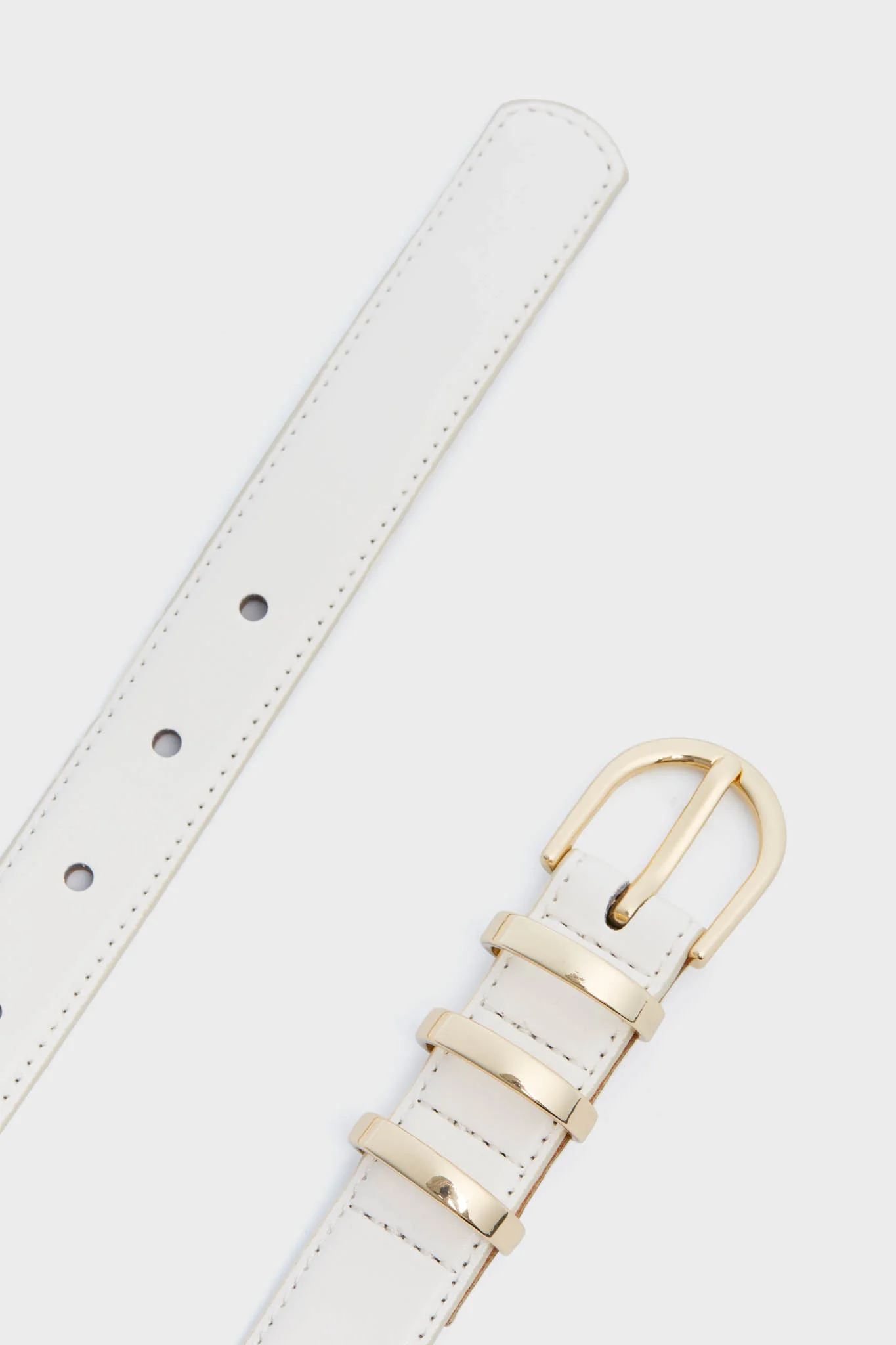White Triple Keeper Skinny Belt - Image 5